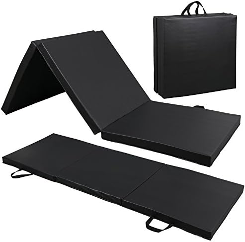 ZENY 2’’ Thick Tri-fold Folding Gym Exercise Mat Extra Thick Gymnastics Mat Tumbling Mat with Carrying Handles for Home Workout, Core Workouts, Stretching, MMA, Yoga