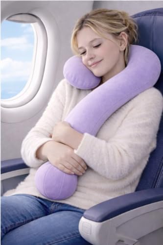 EVOLIVE Question Mark Neck Pillow 15"x24" Velvet Ergonomic Support Lavender