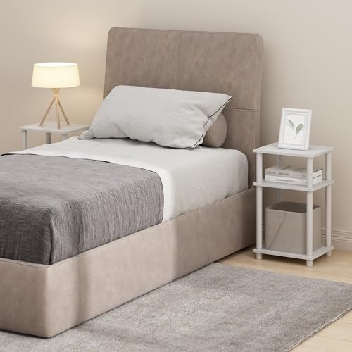 Furinno JUST Set of 2 Toolless 3-Tier Night Stand, White