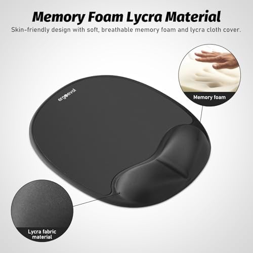 Mouse Pad with Memory Foam Wrist Rest for Vertical Mouse