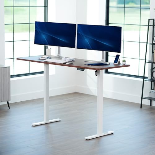 VIVO Dark Walnut 71 x 30 in Standing Desk, DESK-KIT-1W7D