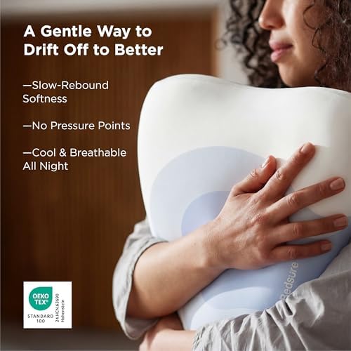 Bedsure Cervical Neck Pillow Set of 2 - Memory Foam Pillows for Ergonomic