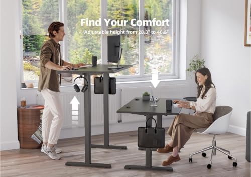 YDN 40 x 24 Inch Black Electric Standing Desk