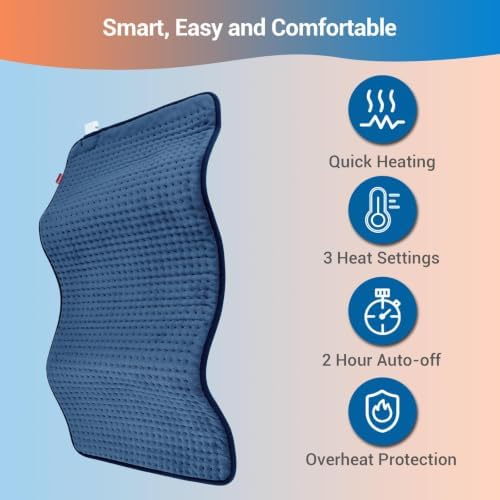 Comfytemp Extra Large Heating Pad for Back & Period, 33"x17" Electric Throw