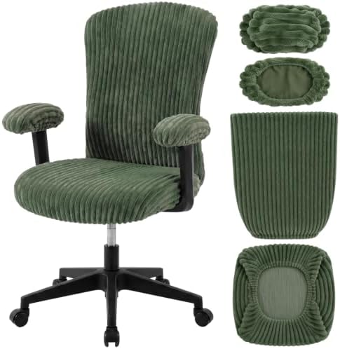 Tallew 4 Pieces Office Chair Covers Set Desk Computer, Green