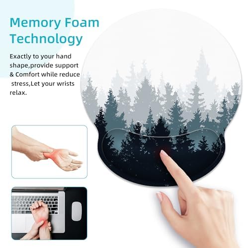 Forest Ergonomic Mouse Pad with Wrist Rest for Desk Work Office