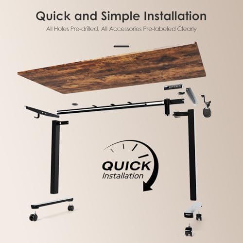 Monomi Electric Standing Desk 48”x24”, Height Adjustable Desk with Wheels