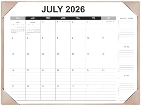 Desk Calendar 2026-2027 with Desk Mat – 22" x 17" Large Desk Pad Calendar Runs from July 2026 to December 2027, Office Supplies Desktop Monthly Calendar for Home & Office