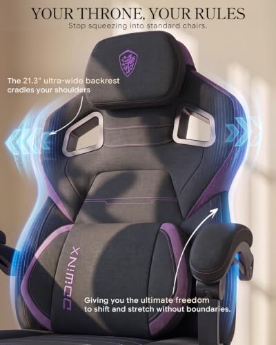 Dowinx Big and Tall Gaming Chair with Footrest, Purple