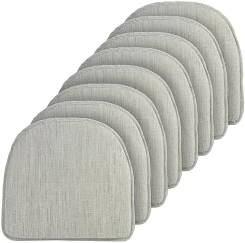 Klear Vu Raindrop The Gripper Non Slip Chair Cushions, Soft & Comfortable Seat Pad, Sitting Pillow for Kitchen, Dining or Office, 8 Count (Pack of 1), Taupe