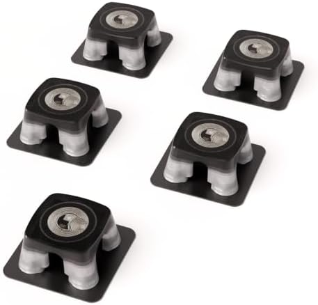 5 Pack Adhesive Cable Management Clips with Blank NTAG 215 NFC Tags, RF Shielded Packaged Cord Holders, Customizable Smart Shortcut Wire Organizer for Desktop, Home & Car Cable Arrangement