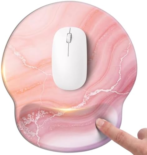 Mouse pad with Wrist Rest,Relieving Pain Memory Foam Computer pad, Ergonomic Desktop Mouse, Silicone Material Mouse pad, with Non-Slip PU Base (Marble)