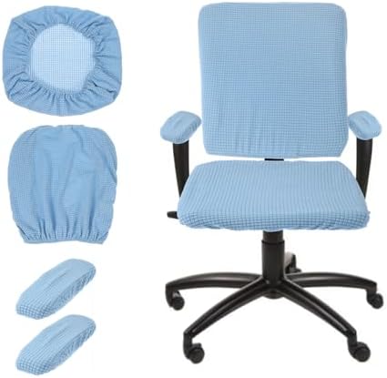 uxcell Computer Office Chair Cover with Armrest Covers for Computer Rotating Chair, Desk Chairs Sky Blue