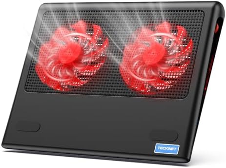 TECKNET Laptop Cooling Pad - 12"-15.6" Laptop Cooler with Quiet Cooling Fan