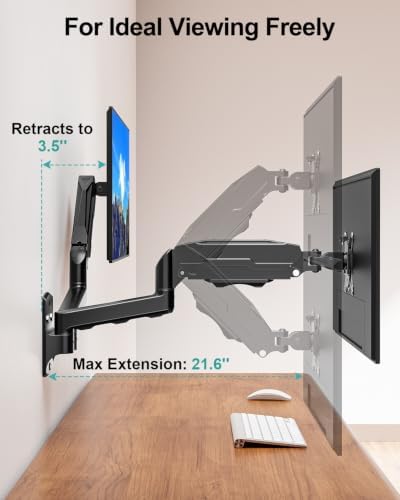 MOUNT PRO Dual Monitor Wall Mount for Max 32" Screens, Up to 19.8lbs Each