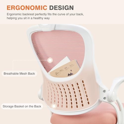 Sweetcrispy Computer Desk Chair, Mesh Office Chair with Lumbar Support