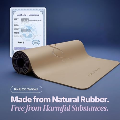 Natural Rubber Workout Mat with Bag | Thick Rubber mat 4.5 mm | Non Slip Yoga Mat Non Slip| Gym Mats for Home Gym Floor Mat, Home Exercise Mats for Home Workout Accessories, Fitness Mat, Workout Mats for Home Gym, Yoga Matt, Stretching Mat, Thick Exerc...