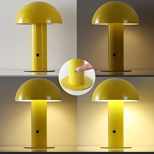 JONATHAN Y Boletus Mushroom Desk Lamp 10.75" Metal LED, Yellow