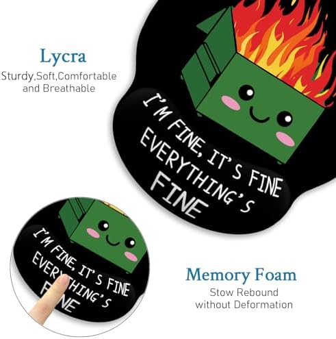 Blusabaca Dumpster on Fire Ergonomic Mouse Pad with Wrist Rest Mousepad