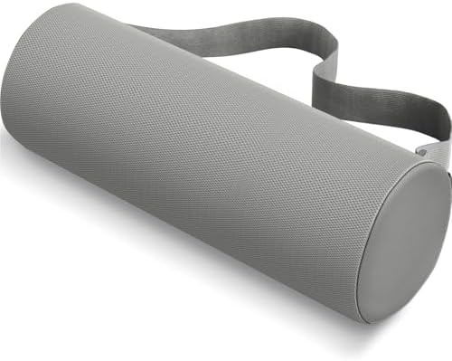 CushZone Memory Foam Lumbar Roll Support Pillow, Large Ligjt Gray
