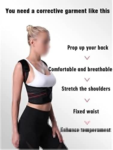 Adjustable Straight Back Posture Corrector Shoulder Lumbar Brace Spine Support Belt Adjustable Corset Correction Body (Size : Medium)
