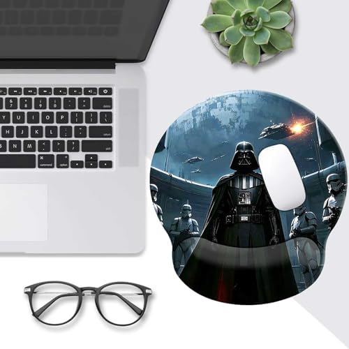Cool Mouse Pad with Wrist Rest, Waterproof Non Slip Rubber Base Mouse Pads for Desk Office Laptop, Black Ergonomic Mousepad with Wrist Support Suitable for Laptop Desktop and Work