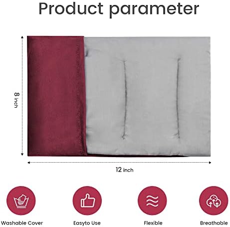 Microwave Heating Pad 8 * 12" Microwave Bean Bag Heating Pad for Neck and Shoulders, Moist Heat Pack Pillow Warm Compress for Knee, Muscles, Joints, Abdomen - Wine Red