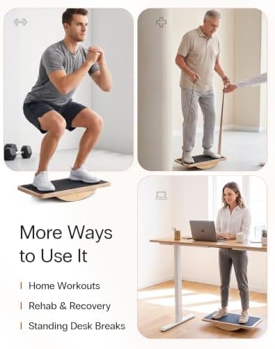 StrongTek Wooden Balance Board, Basic Rocker or Advanced 360° Wobble
