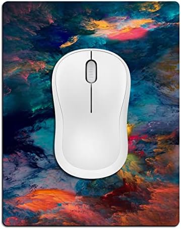 Small Mouse Pad Cute, Mini Mouse Pads for Wireless Mouse and Laptop, Travel Mousepads with Designs - Color Splash/Colorful Clouds, Portable Mousepad with Non-Slip Rubber Base - 5.5 x 7 in