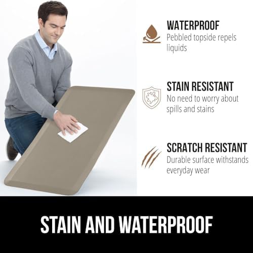 GORILLA GRIP Cushioned Antifatigue Kitchen Mat for Floor, 48x20, Taupe