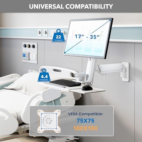 Mount-It! MedHub Wall-Mounted Medical Workstation