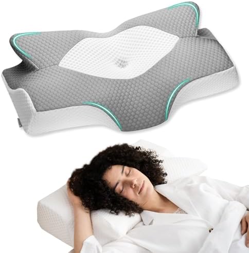 Elviros Cervical Memory Foam Pillows for Neck Pain Relief,Medium Firm