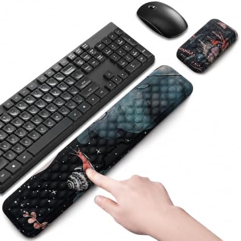 Keyboard Wrist Rest Mouse Wrist Support, Memory Foam Wrist Rest Pad for Computer Laptop, Ergonomic Wrist Cushion Support for Typing Pain Relief, Gaming Home Office, Snail
