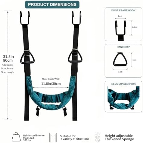 Cervical Neck Traction Device Over Door for Decompression Home Physical Therapy, Suitable for Family and Close Friends.