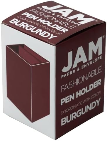 JAM PAPER Plastic Pen Holder - Burgundy - Desktop Pencil Cup Sold Individually