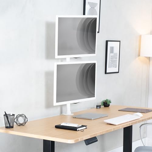 VIVO Dual Monitor Desk Mount Stand with Height Adjustment and VESA Plates for 2 LCD Ultrawide Screens up to 34 inches, Stacked Array, STAND-V002RW