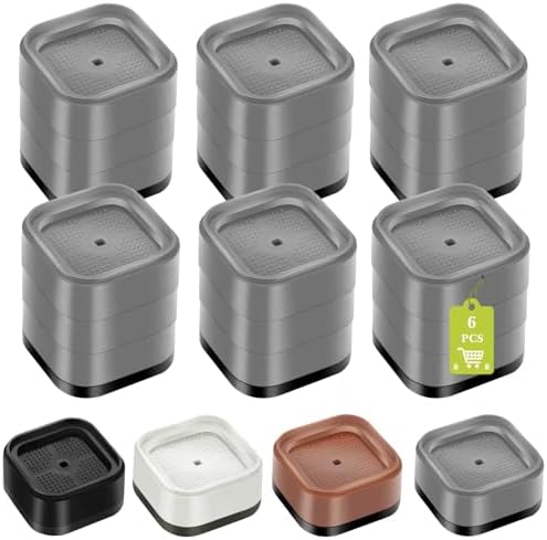 6 Pack Furniture Risers 3 Inch, Adjustable Bed Risers Heavy Duty for Table Desk Couch Chair Sofa Cabinet Bed Legs Dorm, Square Stackable Bed Raisers Blocks Lift Height 1", 2",3" or 4", Grey