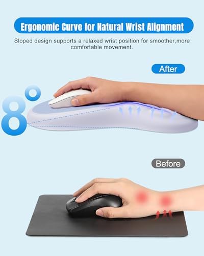 Ergonomic Mouse Pad with Sloped Memory Foam Wrist Rest