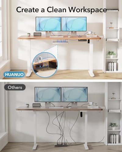 HUANUO Standing Desk Frame with Brushless Motor for Max 75 x 35 inch Tops