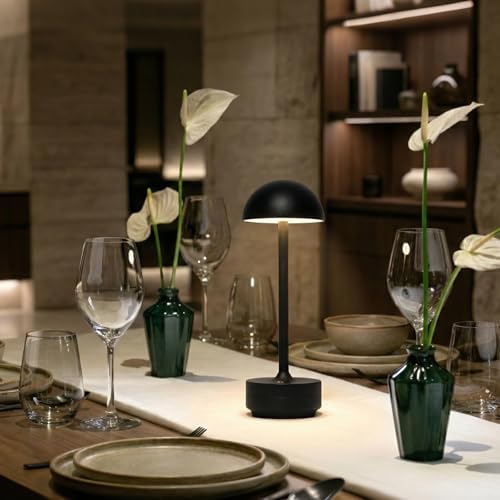 LED Cordless Table Lamp 5000mAh Rechargeable Battery Light Black