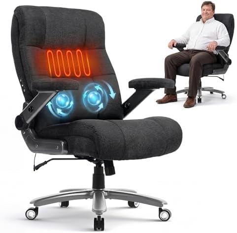 Big and Tall Office Chair with Kneading Massage, Comfy and Heavy Duty