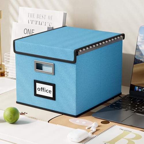 File Organizer Box with Lids, Collapsible File Folder Organizer