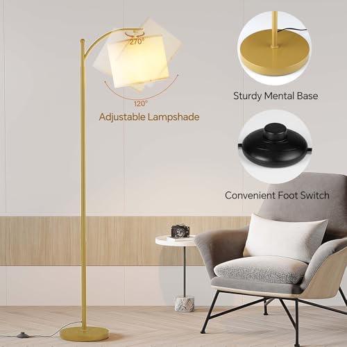 SUNMORY Arc Floor Lamp, Modern Floor Lamp with 9W 3 Color Temperatures Bulb