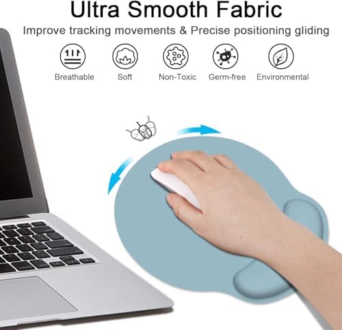 Britimes Ergonomic Mouse Pad Set with Wrist Rest, Blue