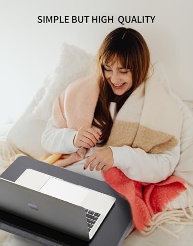 ZEAPTAC Portable Lap Laptop Desk with Pillow Cushion, Fits up to 15.6 inch Laptop, Lap Stand for Bed & Couch & Carpet, Book Tablet/Drawing Board/Computer Laptop Stand - Black