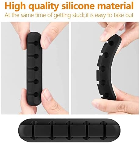 TviewSmart Cord Organizer for Desk, 5 Pack Cord Holders, Cable Clips, Black