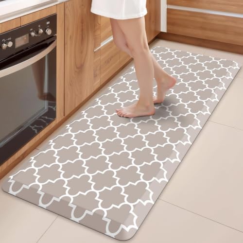 WISELIFE Anti Fatigue Mats for Kitchen Floor, 22" x 54", 4/5 Inch, Khaki