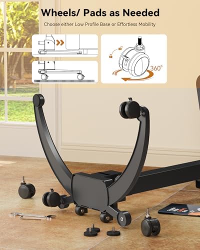 JOY worker Foldable Laptop Desk on Wheels, Adjustable Mobile Standing Desk