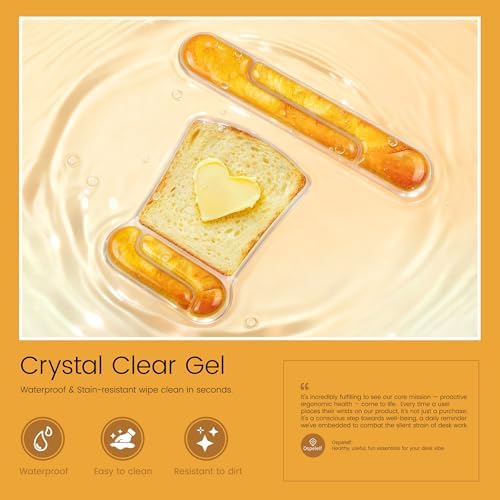 Ospelelf Mouse Pad and Keyboard Wrist Rest Cute Funny Gel Mousepad Set, Support for Typing Gaming, Relieve Wrist Pain, Cool & Easy to Clean, for Office, Programmer, Home Computer Use, Butter Bread