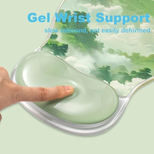 Green Gel Mouse Pad with Wrist Support Office Accessoris Ergonomic Mousepad
